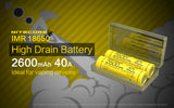 Accumulateur Li-Ion Nitecore IMR18650 18650 2600mAh 3.7V - 10C Décharge max - Protégé - Neuf