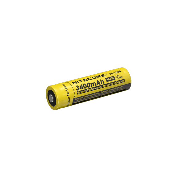 Accumulateur Li-Ion Nitecore 18650 NL1834 3400mAh 3.7V - 1.2C Décharge max - Protégé - Neuf