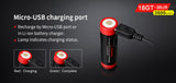 Accumulateur Li-Ion Klarus 18650 18GT-36UR 3600mAh 3.7V - 3C Décharge max - Protégé - Neuf