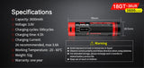 Accumulateur Li-Ion Klarus 18650 18GT-36UR 3600mAh 3.7V - 3C Décharge max - Protégé - Neuf
