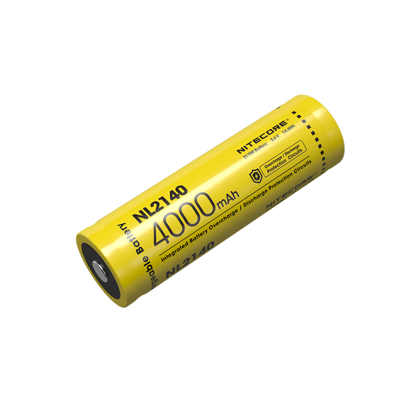 Accumulateur Li-Ion Nitecore 21700 NL2140 4000mAh 3.6V - 1.25C Décharge max - Protégé - Neuf