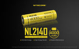 Accumulateur Li-Ion Nitecore 21700 NL2140 4000mAh 3.6V - 1.25C Décharge max - Protégé - Neuf