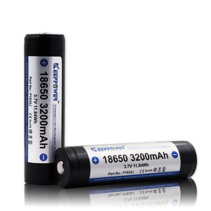 Accumulateur Li-Ion Keeppower P1832J 18650 3200mAh 3.7V - 2.5C Décharge max - Protégé - Neuf