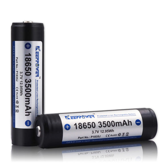 Accumulateur Li-Ion Keeppower 18650 3500mAh 3.7V - 3C Décharge max - Protégé - Neuf