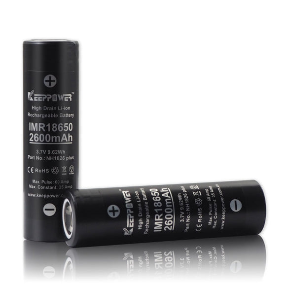 Accumulateur Li-Ion Keeppower IMR18650 NH1826 Plus 18650 2600mAh 3.V - 13.5C Décharge max - Neuf