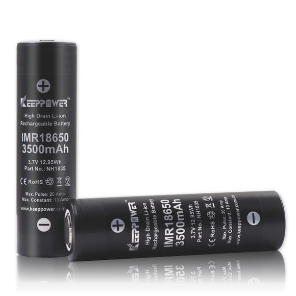 Accumulateur Li-Ion Keeppower NH1835 18650 3500mAh 3.7V - 3C Décharge max - Non Protégé - Neuf