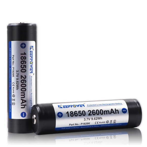 Accumulateur Li-Ion Keeppower P1826K 18650 2600mAh 3.6V - 3C Décharge max - Protégé - Neuf