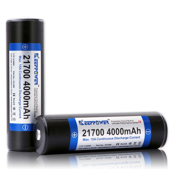 Accumulateur Li-Ion Keeppower P2140R 21700 4000mAh - 3.75C Décharge max - Neuf