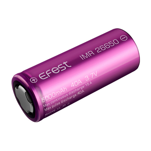 Accumulateur Li-Ion Efest IMR26650 26650 5000mAh 3.7V - 3C Décharge max - Neuf