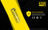 Accumulateur Li-Ion Nitecore 21700 NL2150R 5000mAh 3.6V - 1C Décharge max - USB-C - Protégé - Neuf