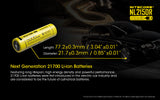 Accumulateur Li-Ion Nitecore 21700 NL2150R 5000mAh 3.6V - 1C Décharge max - USB-C - Protégé - Neuf