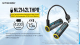 Accumulateur Li-Ion Nitecore 21700 NL2142LTHPR 4200mAh 3.6V - 3.6C Décharge max - Protégé - USB C - Neuf