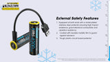 Accumulateur Li-Ion Nitecore 21700 NL2142LTHPR 4200mAh 3.6V - 3.6C Décharge max - Protégé - USB C - Neuf