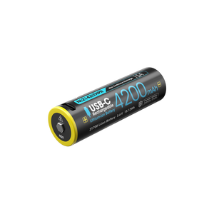 Accumulateur Li-Ion Nitecore 21700 NL2142LTHPR 4200mAh 3.6V - 3.6C Décharge max - Protégé - USB C - Neuf