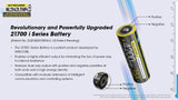 Accumulateur Li-Ion Nitecore 21700 NL2142LTHPi 4200mAh 3.6V - 3.6C Décharge max - Protégé - Neuf