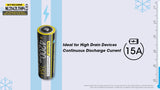 Accumulateur Li-Ion Nitecore 21700 NL2142LTHPi 4200mAh 3.6V - 3.6C Décharge max - Protégé - Neuf