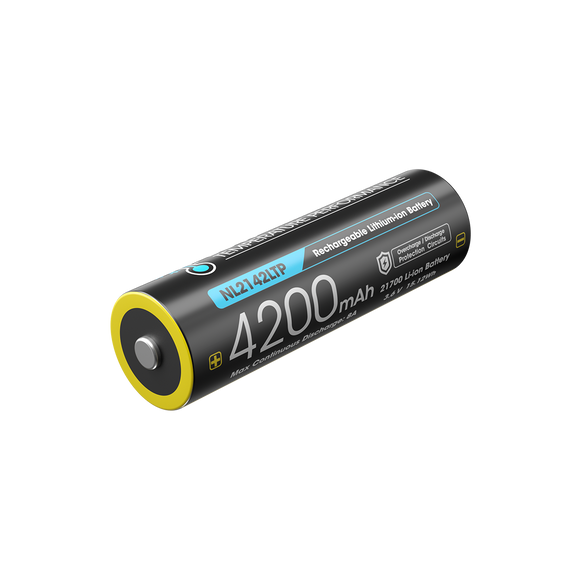 Accumulateur Li-Ion Nitecore 21700 NL2142LTP 4200mAh 3.6V - 1.9C Décharge max - Protégé - Neuf