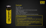Accumulateur Li-Ion Nitecore 18650 NL1826 2600mAh 3.7V - 1.5A Décharge max - Protégé - Neuf
