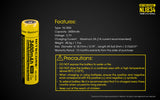 Accumulateur Li-Ion Nitecore 18650 NL1834 3400mAh 3.7V - 1.2C Décharge max - Protégé - Neuf