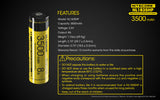 Accumulateur li-Ion Nitecore NL1835HP 18650 3500mAh 3.6V - 8A Décharge max - Protégé - Neuf