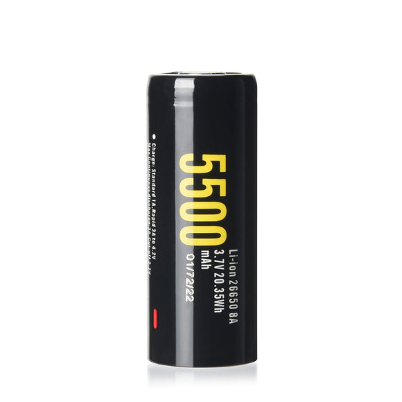 Accumulateur Li-Ion Soshine 26650P 26650 5500mAh 3.7 - 1C Décharge max - Protégé - Neuf