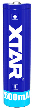 Accumulateur Li-Ion XTAR 18650 2600mAh 3.7V - 2C Décharge max - Protégé -Neuf