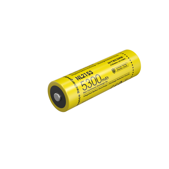 Accumulateur Li-Ion Nitecore 21700 NL2153 5300mAh 3.6V - 1.6C Décharge max - Protégé - Neuf