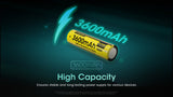 Accumulateur li-Ion Nitecore NL1836R 18650 3600mAh 3.6V - 6A Décharge max - USB C - Protégé - Neuf