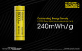 Accumulateur Li-Ion Nitecore 21700 NL2150HPi 5000mAh 3.6V - 3C Décharge max - Protégé - Neuf