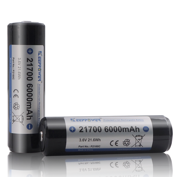 Accumulateur Li-Ion Keeppower P2160 21700 6000mAh - 2C Décharge max - Neuf