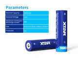 Accumulateur Li-Ion XTAR 18650 3600mAh 3.7V - 3C Décharge max - Protégé -Neuf
