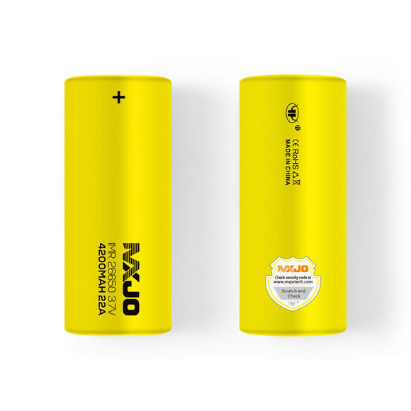 Accumulateur Li-Ion MXJO IMR26650F 26650 4200mAh 3.7V - 5C Décharge max - Protégé - micro-USB - Neuf