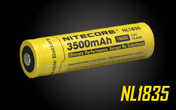 Accumulateur Li-Ion Nitecore NL1835 18650 3500mAh 3.6V - 1.2C Décharge max - Protégé - Neuf