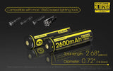 Accumulateur Li-Ion Nitecore NL1826R 18650 2600mAh 3.6V - 2C Décharge max - Protégé - micro-USB - Neuf