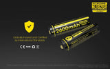 Accumulateur Li-Ion Nitecore NL1826R 18650 2600mAh 3.6V - 2C Décharge max - Protégé - micro-USB - Neuf