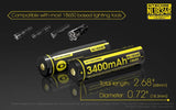 Accumulateur Li-Ion Nitecore 18650 NL1834R 3400mAh 3.7V - 2A Décharge max - Protégé - micro-USB - Neuf