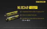 Accumulateur Li-Ion Nitecore 18650 NL1834R 3400mAh 3.7V - 2A Décharge max - Protégé - micro-USB - Neuf