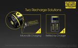 Accumulateur Li-Ion Nitecore 18650 NL1834R 3400mAh 3.7V - 2A Décharge max - Protégé - micro-USB - Neuf