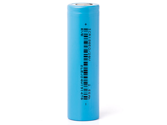 Accumulateur Li-Ion EVE ICR18650-26V 18650 2500mAh 3.6V - 3C Décharge max - Neuf