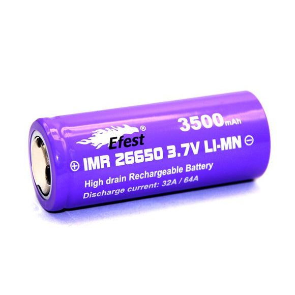 Accumulateur Li-Ion Efest IMR26650 26650 3500mAh 3.7V - 9C Décharge max - Neuf