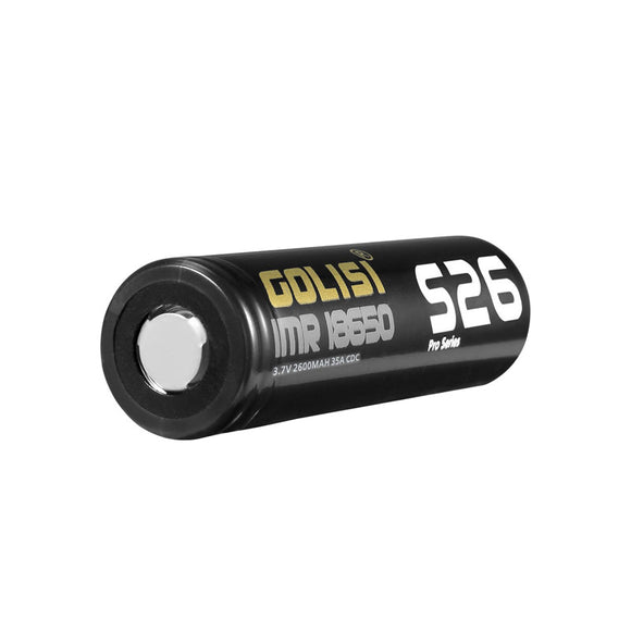Accumulateur Li-Ion Golisi S26 18650 2600mAh 3.7 - 10C Décharge max - Non Protégé - Neuf