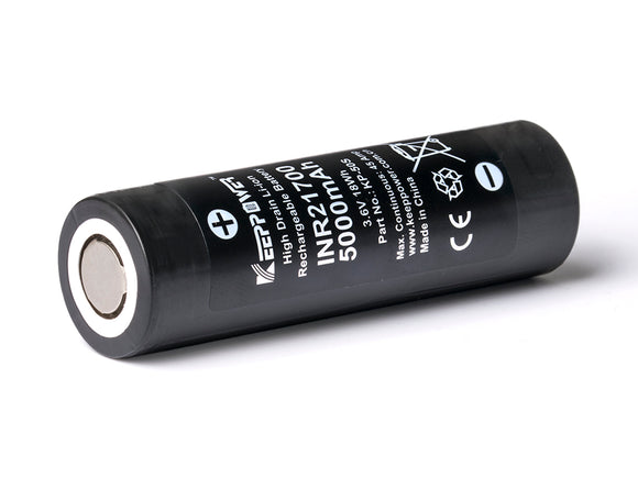 Accumulateur Li-Ion Keeppower KP-50S 21700 5000mAh 3.7V - 5C Décharge max - Non Protégé - Neuf
