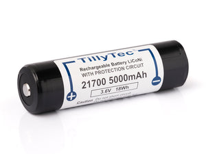 Accumulateur Li-Ion TillyTec 21700 5000mAh 3.6 - 2C Décharge max - Protégé - Neuf