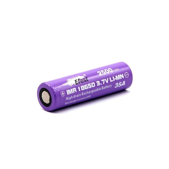 Accumulateur Li-Ion Efest IMR 18650 2500mAh 3.7V - 8C Décharge max - Neuf