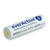Accumulateur Li-Ion EverActive EVL18650M-3200BOX 18650 3100mAh 3.6V - 2.5C Décharge max - Protégé - micro USB -Neuf