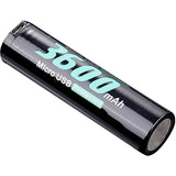 Accumulateur Li-Ion Soshine 18650USB-3.7-3600 18650 3600mAh 3.7 - 1.4C Décharge max - micro USB - Protégé - Neuf