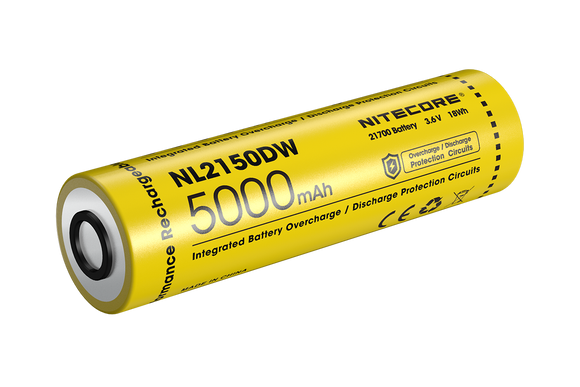 Accumulateur Li-Ion Nitecore 21700 NL2150DW 5000mAh 3.6V pour R40 V2 - 1.6C Décharge max - Protégé - Neuf