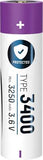 Accumulateur Li-Ion Ansmann ANS 1307-0003 18650 3400mAh 3.6V - 1.5C Décharge max - USB-C - Protégé - Neuf