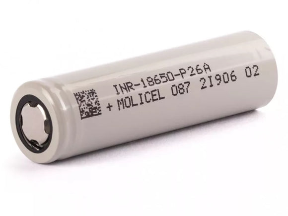Accumulateur Li-Ion Molicel INR18650-P26A 2600mAh 3.6V - 13.5C Décharge max - Neuf