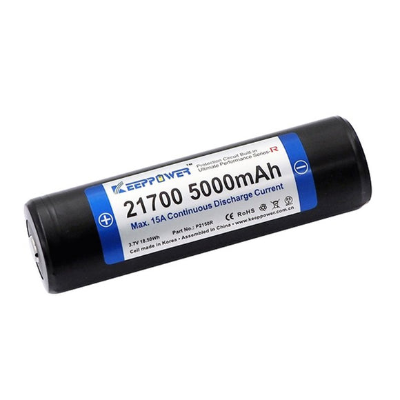 Accumulateur Li-Ion Keeppower P2150R 21700 5000mAh - 15A Décharge max - Neuf